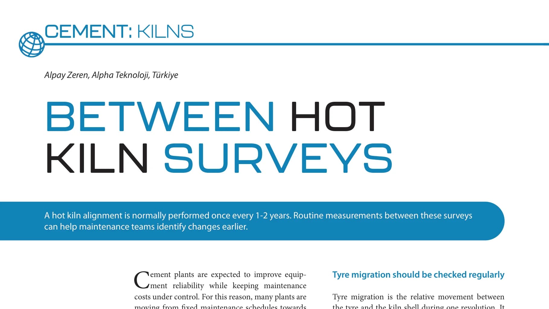 Between Hot Kiln Surveys: Our Article in Global Cement Magazine